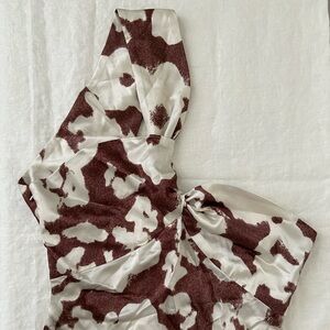 Silk Maison One Shoulder Asymmetrical Floral Silk Dress